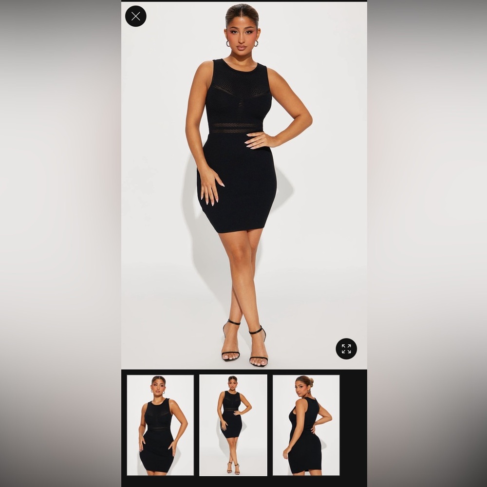 NWOT Fashion Nova Elegant Black Knit Sleeveless Midi Dress
